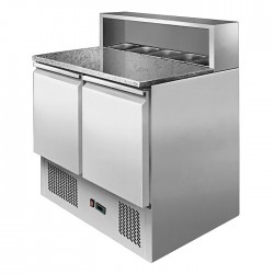 Atosa ESL3831 2 Door Saladette Prep Refrigerator Marble Top 300L