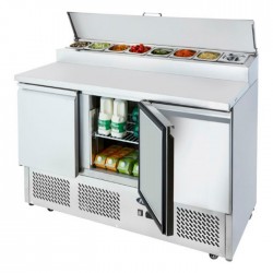 Atosa ESL3853 3 Door Saladette Prep Refrigerator Open Top 380L