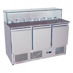 Atosa ESL3864 3 Door Pizza Prep Table Saladette 380L
