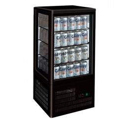 FED Equipment TCBD78B Four-Sided Countertop Display Fridge Black 78L