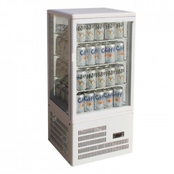 FED Equipment TCBD78W Four-Sided Countertop Display Fridge White 78L